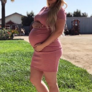 Pink maternity dress